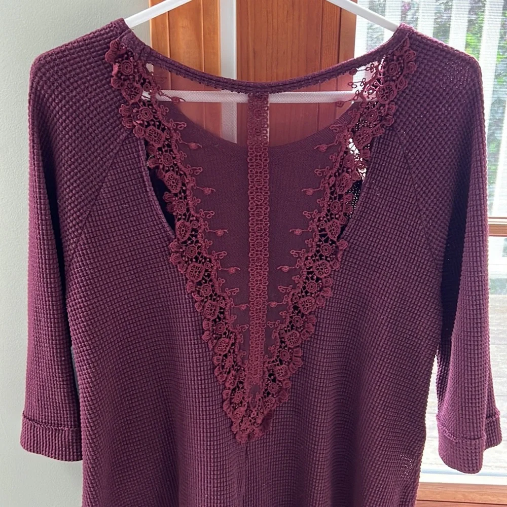Free People waffle knit top, size XS